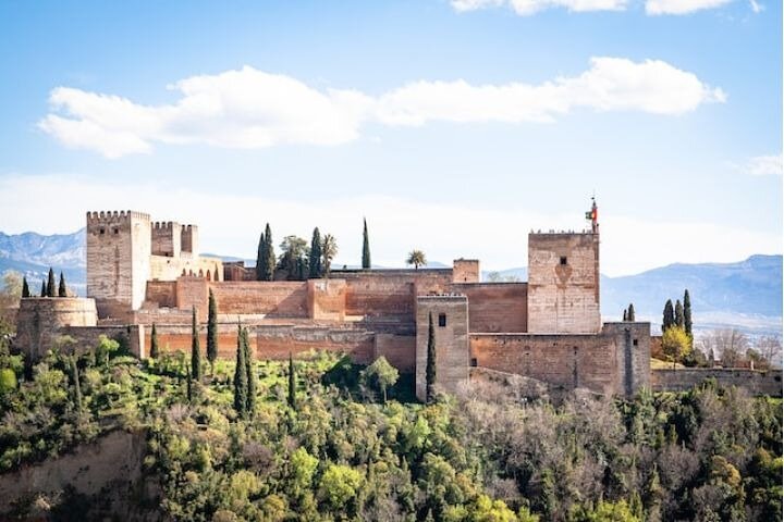 Alcazaba towers above the Alhambra’s wooded hillside